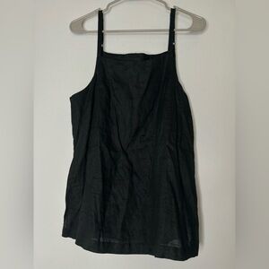 ASSEMBLY LABEL 100% LINEN BLACK CAMI BLOUSE SZ 14